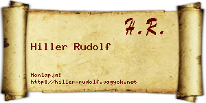 Hiller Rudolf névjegykártya